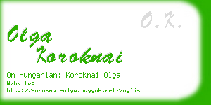 olga koroknai business card